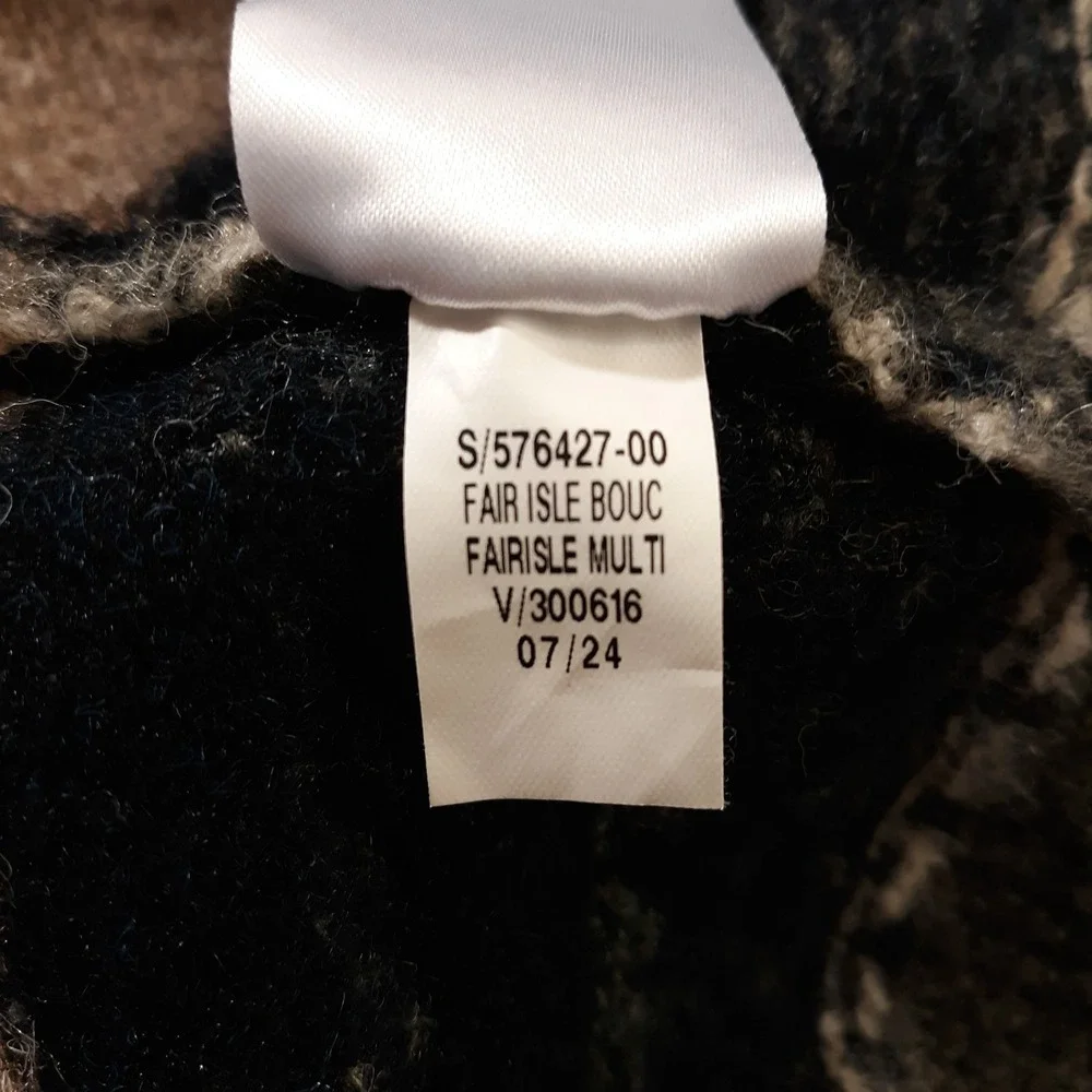Old Navy Sweater Crew Neck Mens Large Fair Isle Multicolor Wool Blend Soft